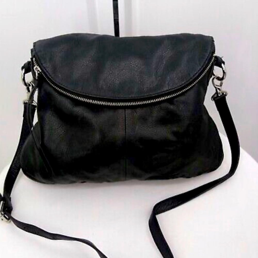 Black Leather Margot Adelle Moto Hobo Bag Y2K Crossbody